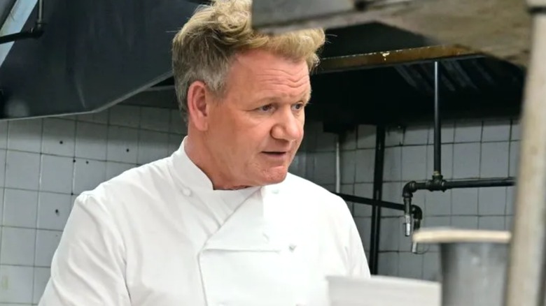 Chef Gordon Ramsay working in a kitchen in Kitchen Nightmares