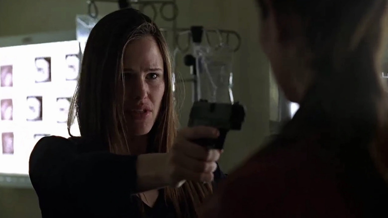 Sydney Bristow pulls a gun on "Alias" (2001-2006)