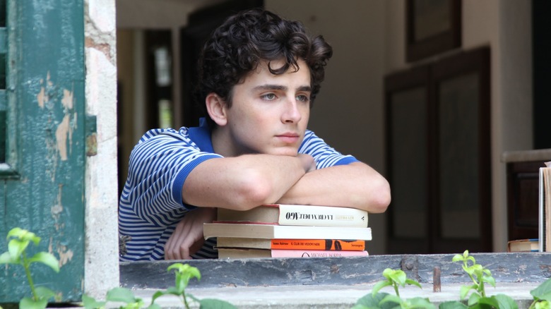  Timothée Chalamet looking sad in "Call Me By Your Name"