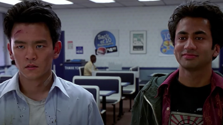 Harold and Kumar at White Castle counter