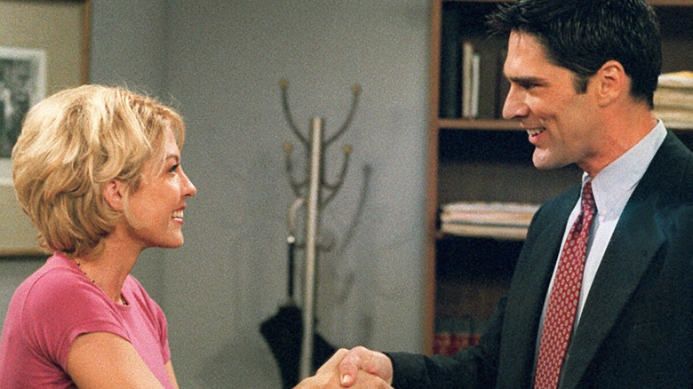 Dharma and Greg shake hands