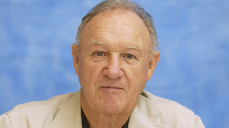 Gene Hackman blue backdrop