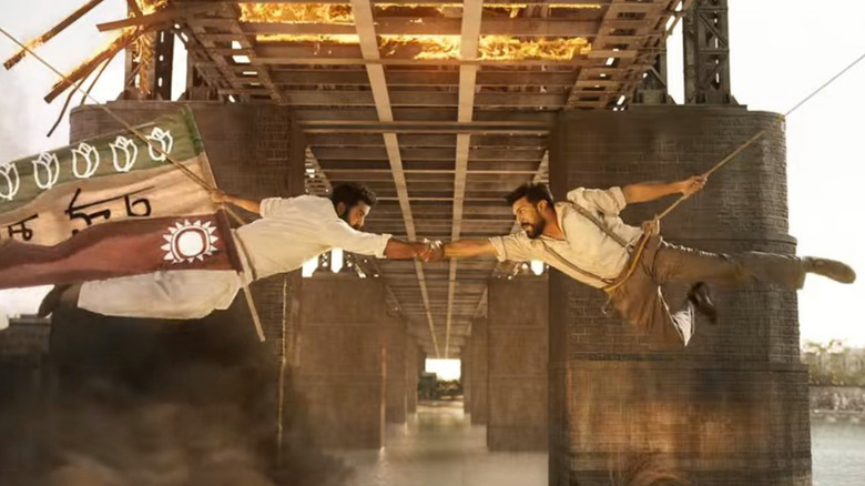 NTR and Ram Charan under a bridge