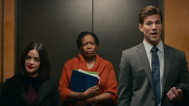 Lucy and Josh in elevator