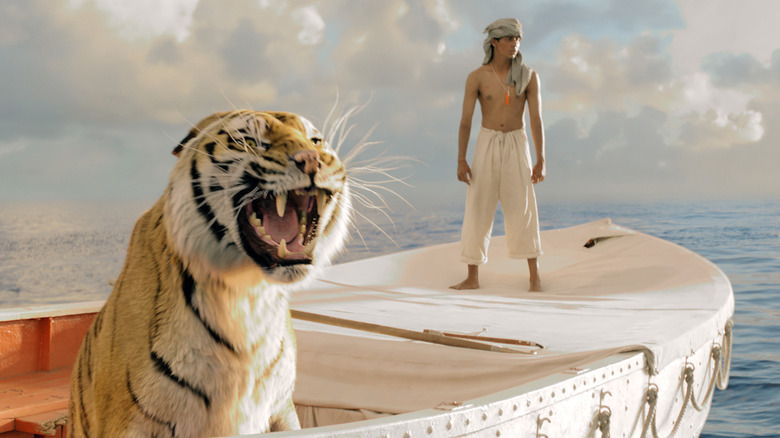 Pi and a tiger in a boat