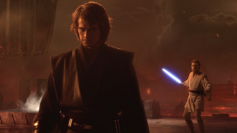 Anakin Skywalker turns his back on Obi-Wan Kenobi in Star Wars: Episode III - Revenge of the Sith (2005)