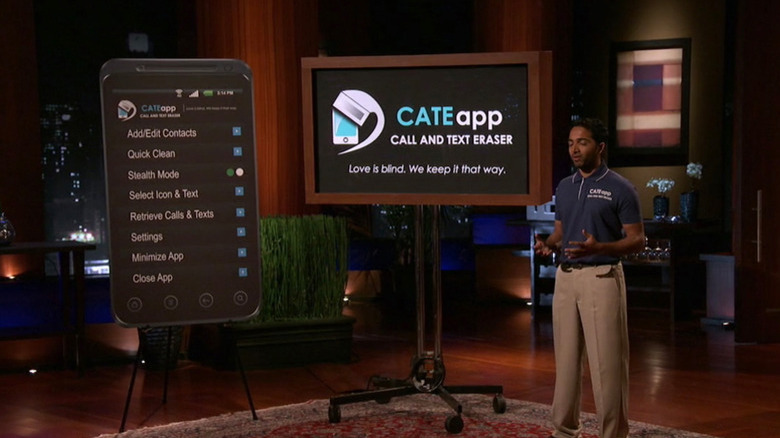 Neal Desai presenting CATE app on Shark Tank