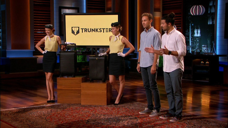 Gaston Blanchet and Jesse Potash promoting Trunkster on Shark Tank