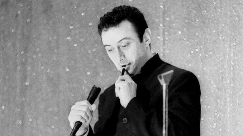 Lenny Bruce performing stand-up onstage