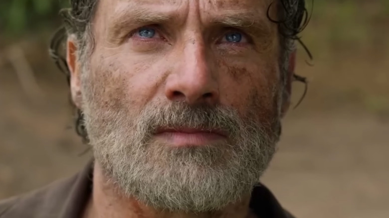 Dirty Rick Grimes looking upward