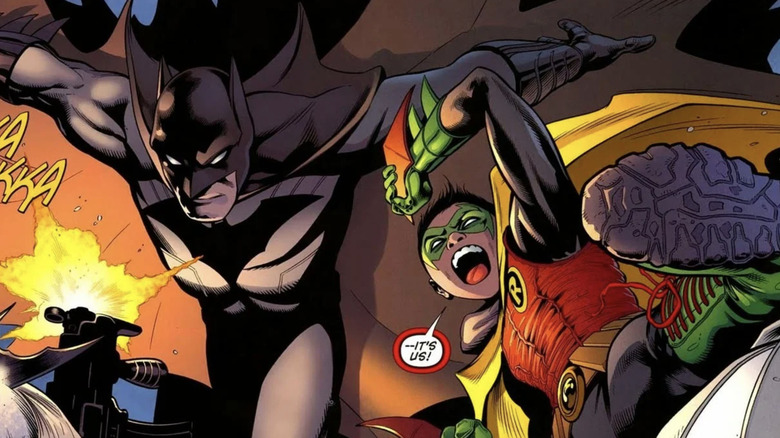 Batman and Robin fighting