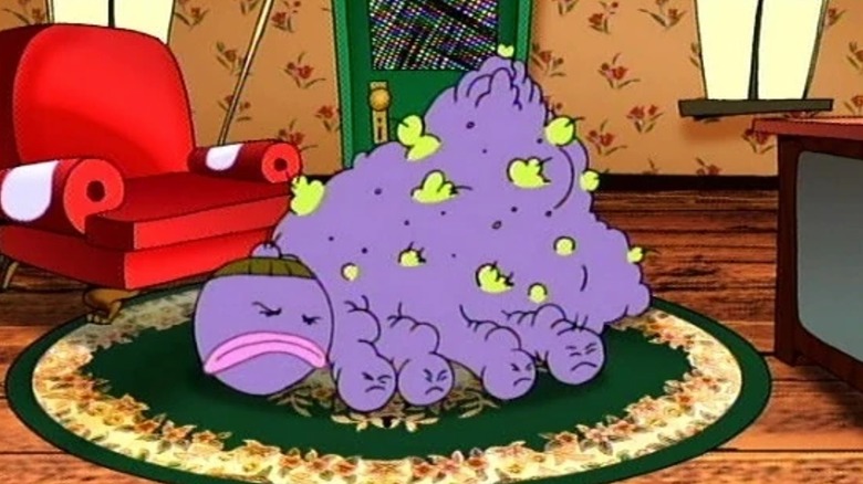 Foot fungus sitting on the living room rug in "Courage the Cowardly Dog" (2000)