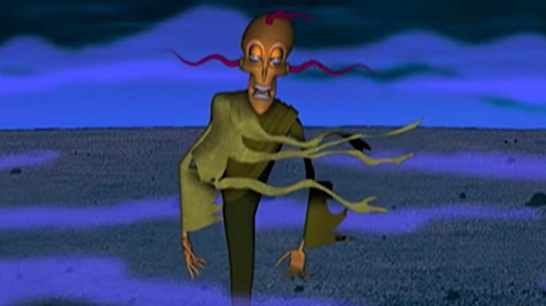 Ramses lingers on the desert while issuing a curse in "Courage the Cowardly Dog" (2000)