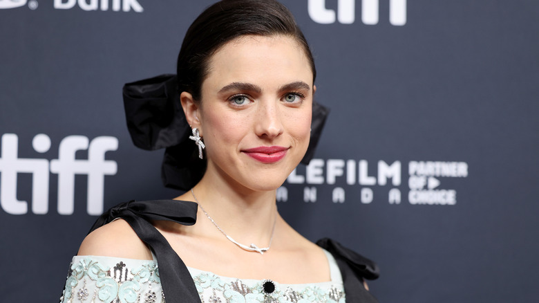 Margaret Qualley promoting The Substance