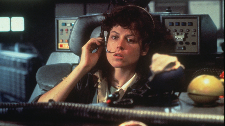 Ellen Ripley tries to call for help in "Alien" (1979)