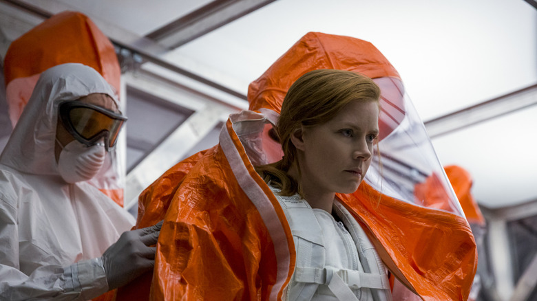 Louise Banks suits up for an alien encounter in "Arrival" (2016)