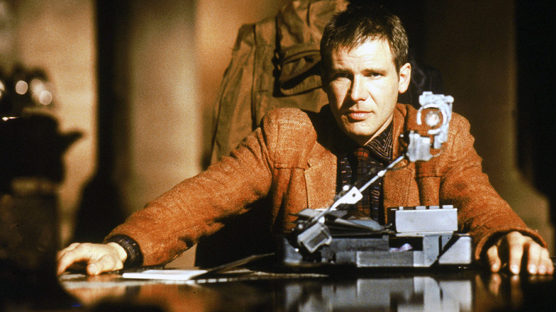 Rick Deckard prepares a test in "Blade Runner" (1982)