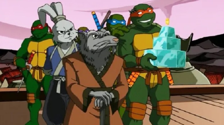 The turtles, Usagi, and Splinter