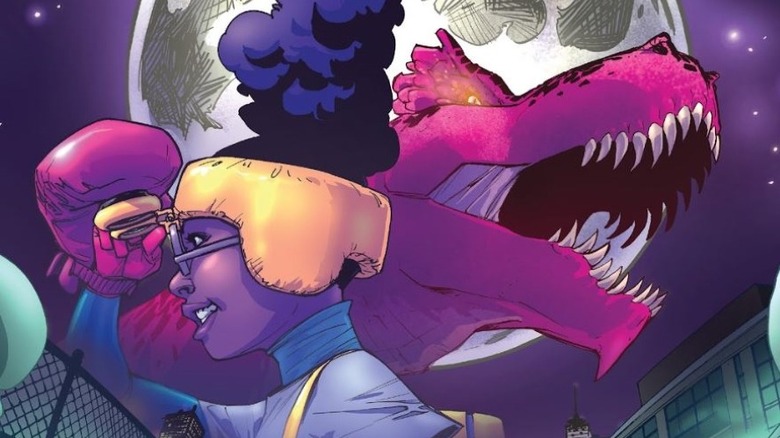 Moon Girl and Devil Dinosaur posing