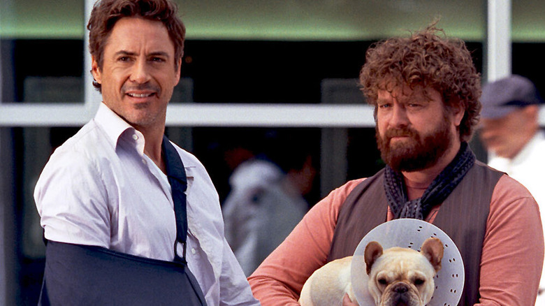 Robert Downey Jr. and Zach Galifianakis looking worried
