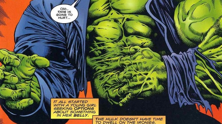 Hulk's hand fused to his belly after regeneration in The Incredible Hulk #430