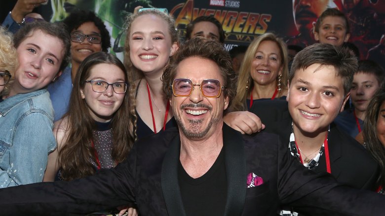 Robert Downy Jr. with Marvel fans