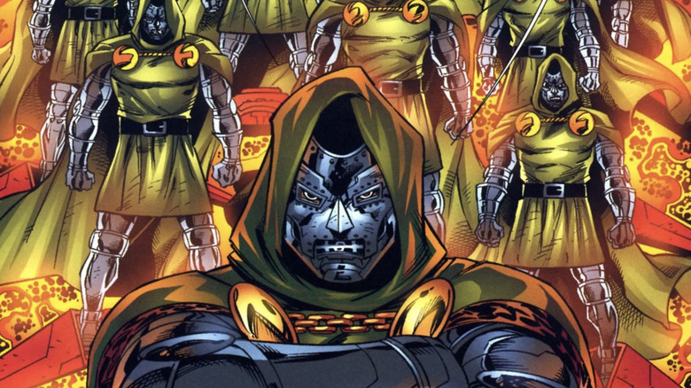 Doctor Doom stands in front of an army of Doombots