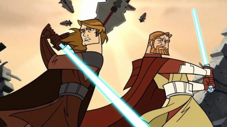 Anakin and Obi-Wan on the battlefield