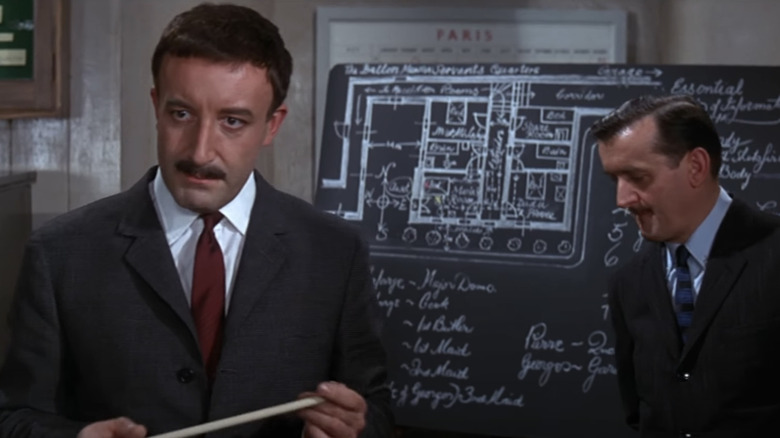 Inspector Clouseau deducing a case