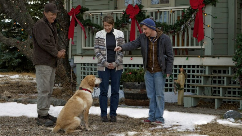 Bruce Greenwood with dog and friends