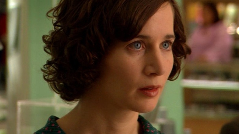 Miranda July looks off to side surprised