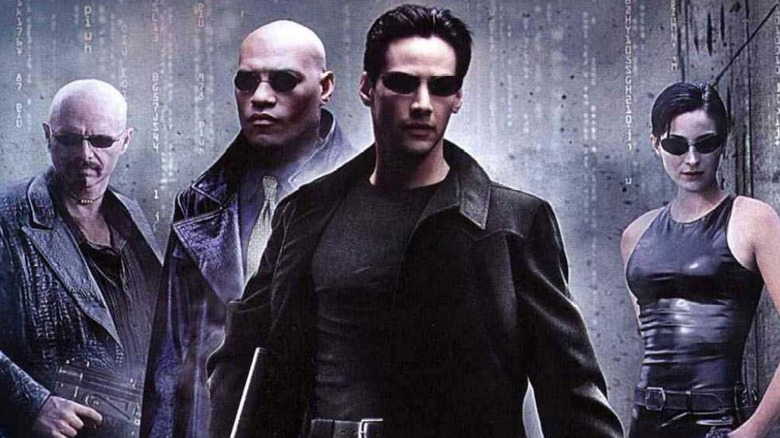 The cast of The Matrix including Keanu Reeves as Neo