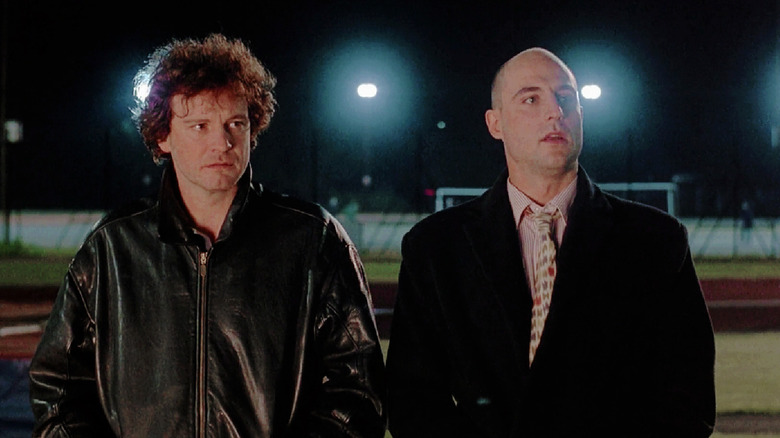 Colin Firth and Mark Strong on pitch