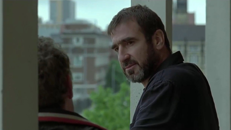 Eric Cantona looking at Eric Bishop