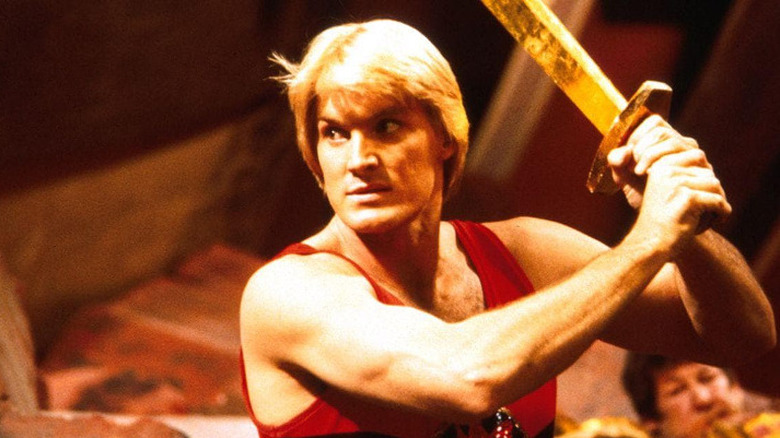 Flash Gordon swings sword