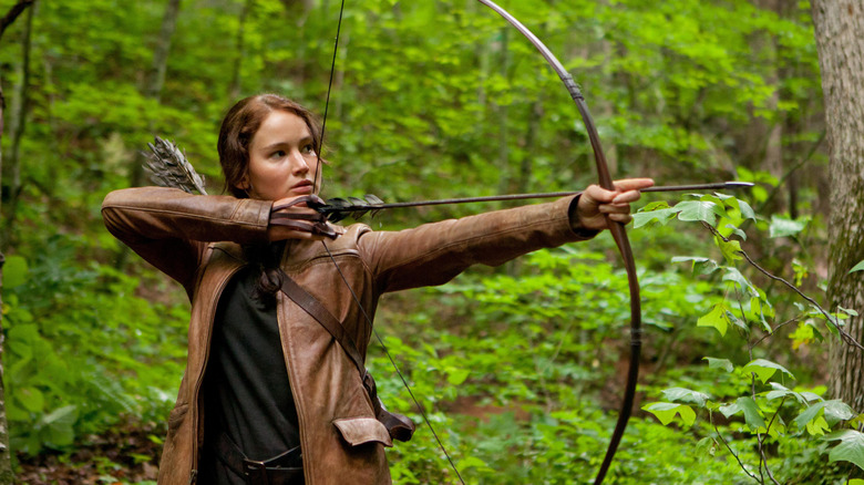 Katniss shooting an arrow