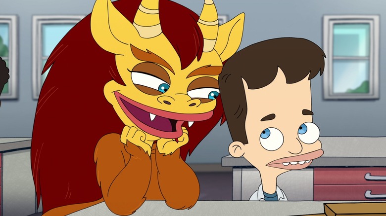 Nick talking to Connie the Hormone Monster