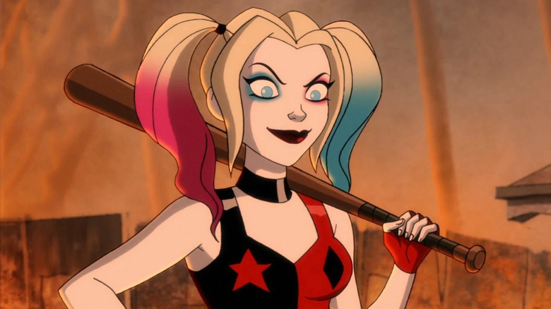 Harley Quinn holding a baseball bat