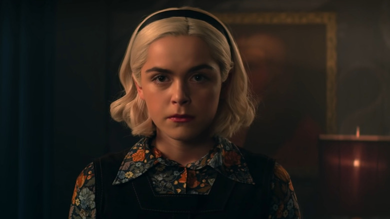 Sabrina Spellman staring ahead