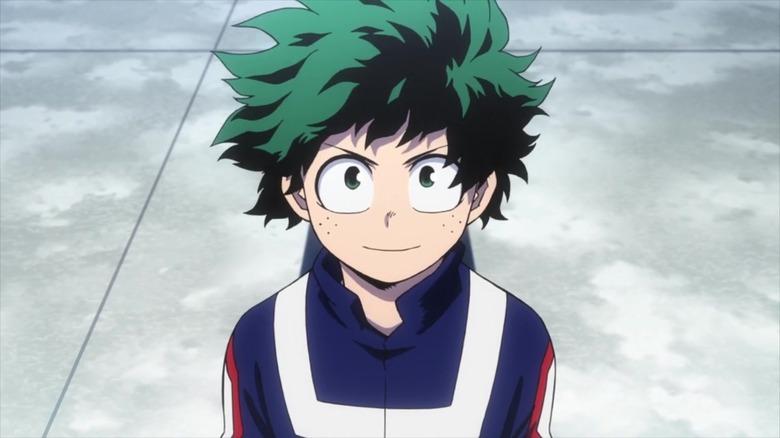 Izuku Midoriya smiling determinedly