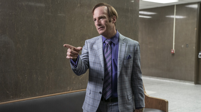 Jimmy McGill pointing at someone while sneering (2022)