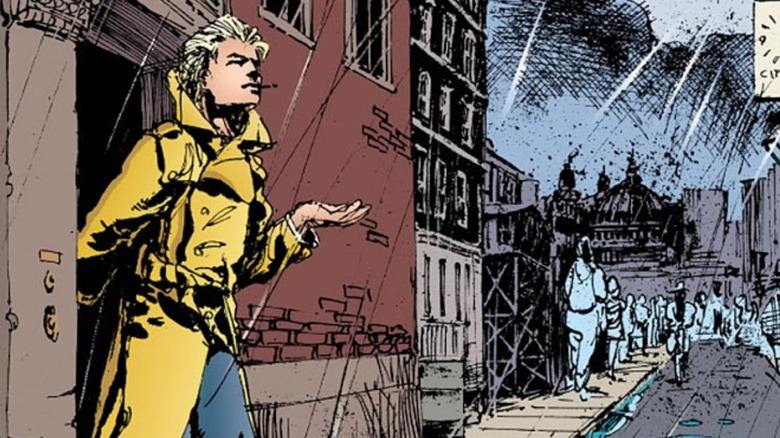 John Constantine stepping outside in the rain