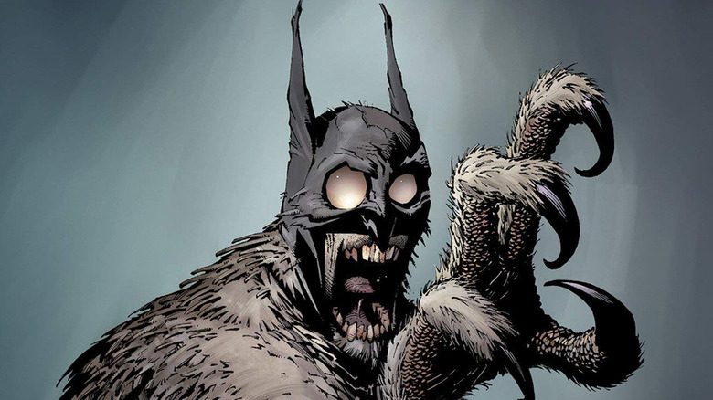 Batman mutating into an owl creature