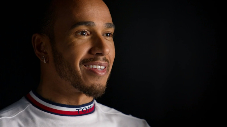 Lewis Hamilton smiling