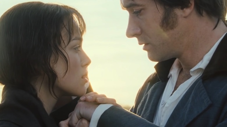 Elizabeth holding Mr. Darcy's hands