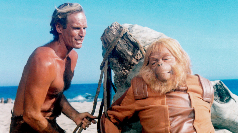 Charlton Heston and an ape