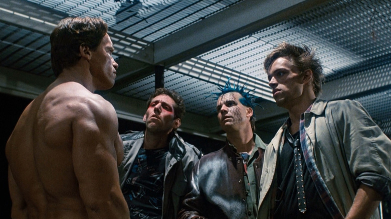 Terminator talking to punks