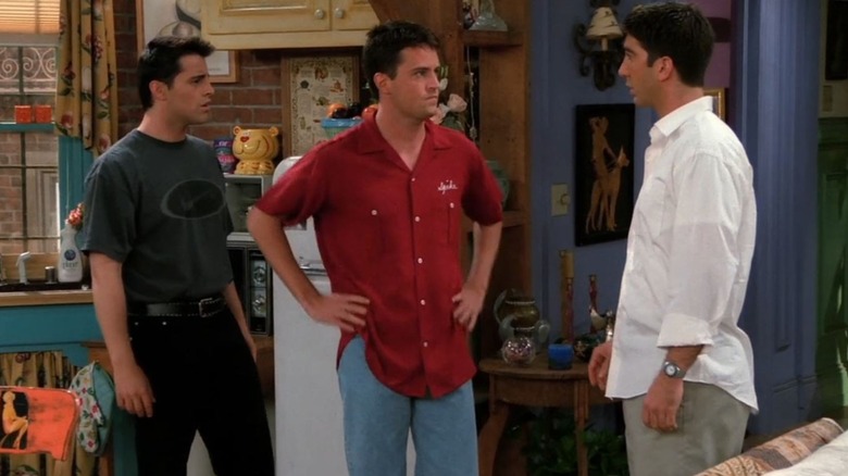 Joey, Chandler, and Ross talking