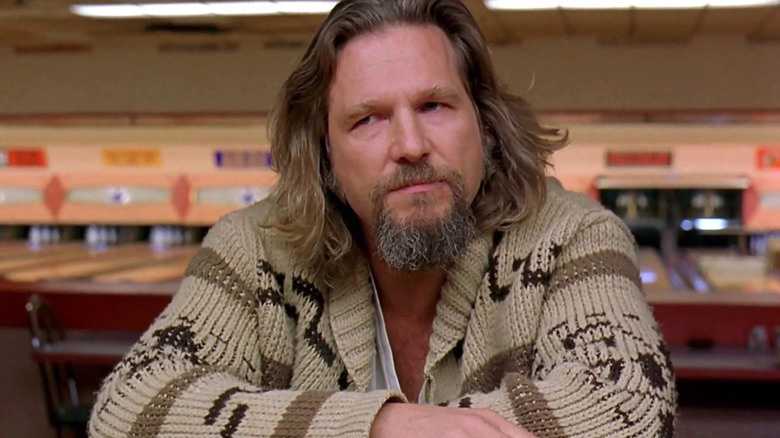 The Dude sits in a bowling alley