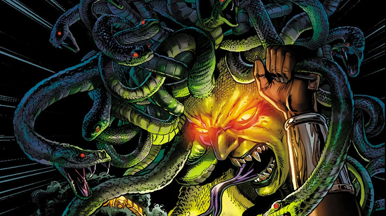 Medusa and her snakes terrorizing Wonder Woman